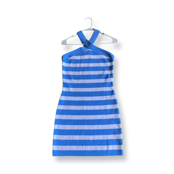 Blue and White Striped Dress - Picture 2 of 5
